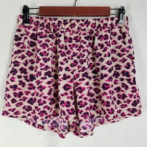 Charisma Shorts Womens Large READ Hot Pink Leopard‎ Print High Rise Pull On